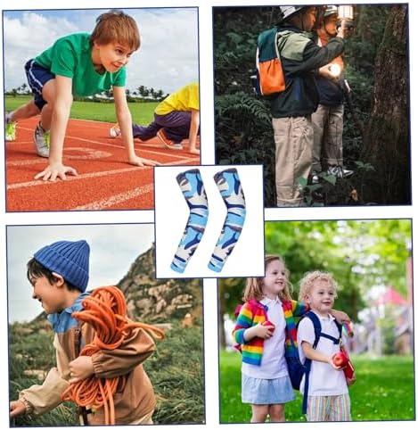 Jcasbdn 5 Pairs Kids Arm Sleeves With On Cooling Arm Sleeves For Boys Girls