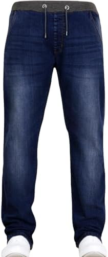 JEANBASE New Boys Kids Designer Branded Stretch Denim Elasticated Ribbed Waist Jogger Pull On Jeans Pants