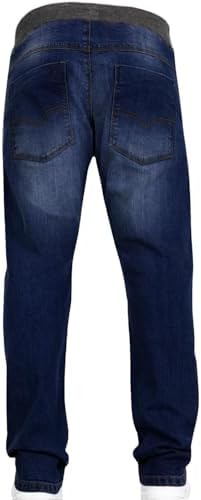 JEANBASE New Boys Kids Designer Branded Stretch Denim Elasticated Ribbed Waist Jogger Pull On Jeans Pants