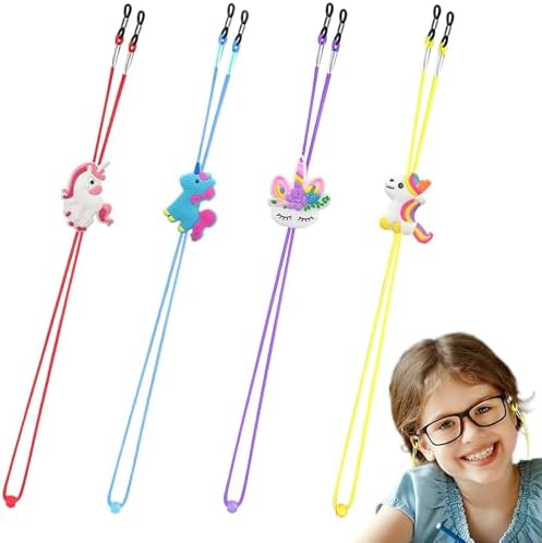 JeeGoWooss Eyeglasses Strap Eyewear Retainer Kids Glasses Holder Strap Mask Chain Lanyard Cord Unicorn Adjuster Spectacles Cord For Boys And Girls (Style Random)