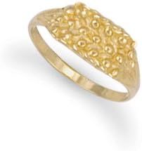 Jewelco London Kids Solid 9ct Yellow Gold 3 Row King George III Keeper Guard Rope Edge Baby Ring