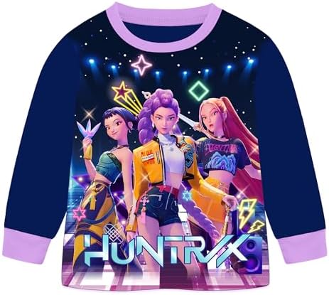 JGJOAIJ Girls Demon Hunter Pyjamas Long Sleeve Sleepwear Rumi Mira Zoe Kids Pajamas Music Party Cartoon Pjs 5-13 Years