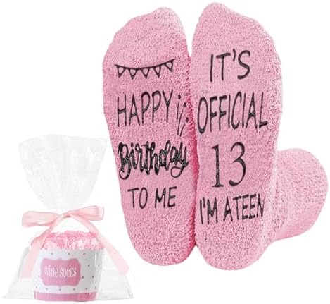 Jiamaohua Birthday Gifts for Girls - Pink Fluffy Bed Socks Cosy Long Stockings Comfortable Funny Stocking Fillers (1 Pair)