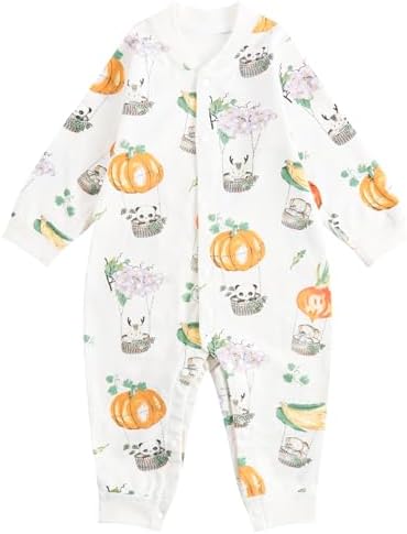 JiAmy Baby Boys Girls Romper Clothes Set Cotton Long Sleeve Cartoon Print One Piece Outfits Jumpsuit