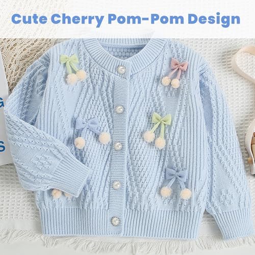 JiAmy Baby Girl Clothes Toddler Long Sleeve Knitted Bowknot Sweater Top Pleated Skirt Outfits Set Fall Winter Casual Dress For Girls 2-6 Years