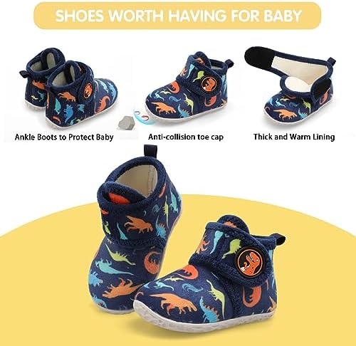 JIASUQI Baby Boys Girls Booties Toddler Soft Winter Boots House Slippers Infant Warm Socks Anti Skid Newborn Crib Shoes