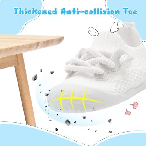 JIASUQI Baby Boys Girls Shoes Wide Barefoot First Walking Shoes Soft Infant Sneakers Toddler Lightweight Sock Shoes