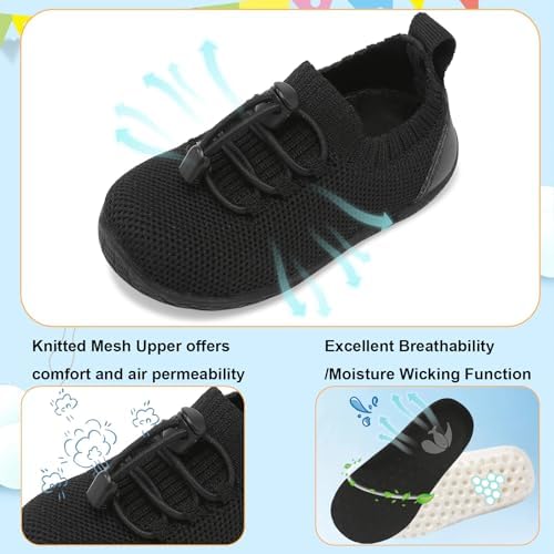 JIASUQI Baby Shoes For Baby Boys Girls First Walking Shoes Infant Non-Slip Breathable Trainers With Soft Rubber Sole Toddler Slip On Slippers Sneakers