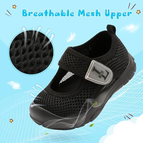 JIASUQI Toddler Boys Girls Sandals Breathable Barefoot Shoes Adjustable Lightweight Walking Shoes For Summer Indoor Outdoor