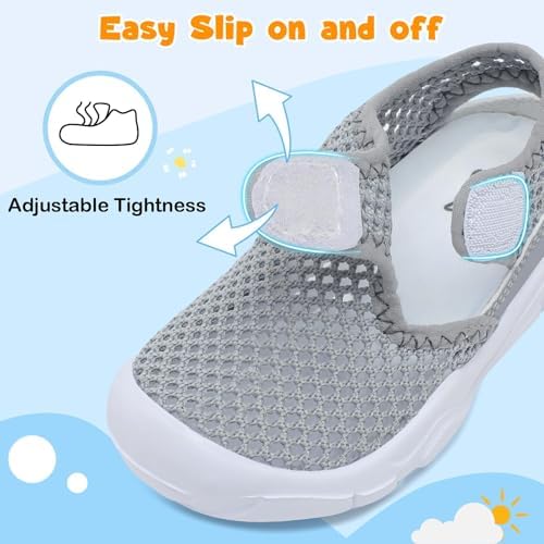 JIASUQI Toddler Sandals Boys Girls Wid Barefoot Water Sandals Kid Lightweight Water Shoes For Beach Swim