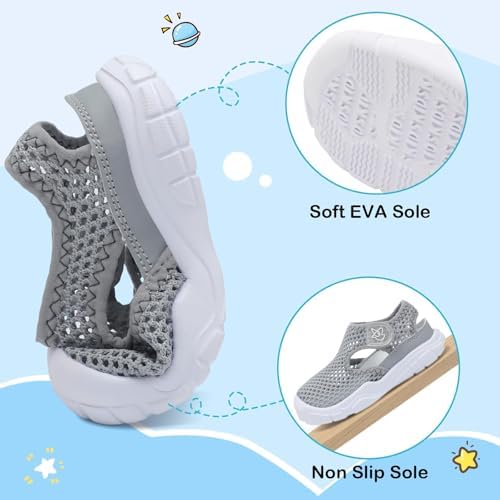 JIASUQI Toddler Sandals Boys Girls Wid Barefoot Water Sandals Kid Lightweight Water Shoes For Beach Swim