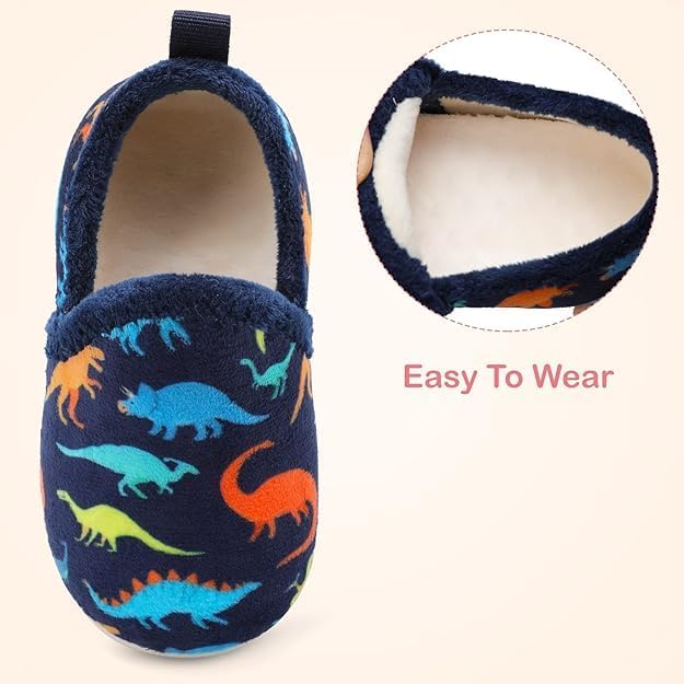 JIASUQI Toddler Slippers Boys Girls Slip On House Shoes Lightweight Baby Sock Shoes Outdoor Kid Walking Shoes