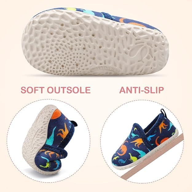 JIASUQI Toddler Slippers Boys Girls Slip On House Shoes Lightweight Baby Sock Shoes Outdoor Kid Walking Shoes