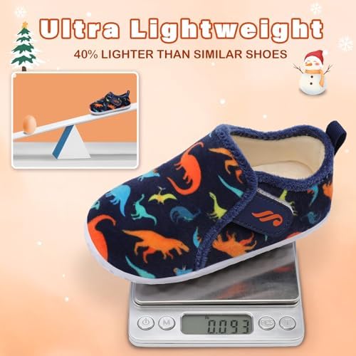 JIASUQI Toddler Slippers Kid Warm House Shoes Boys Girls Fuzzy House Slippers For Indoor Outdoor