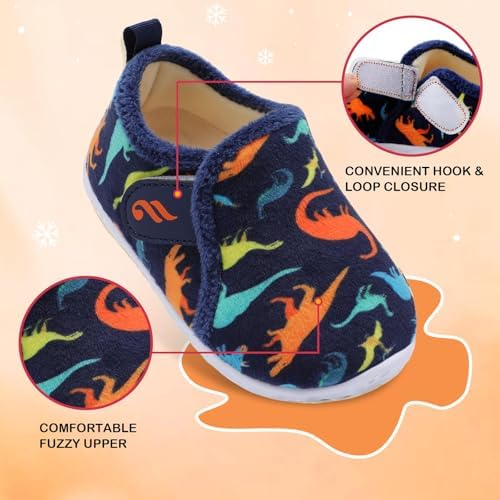 JIASUQI Toddler Slippers Kid Warm House Shoes Boys Girls Fuzzy House Slippers For Indoor Outdoor