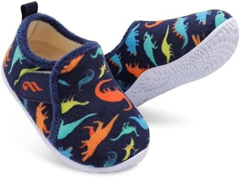 JIASUQI Toddler Slippers Kid Warm House Shoes Boys Girls Fuzzy House Slippers for Indoor Outdoor