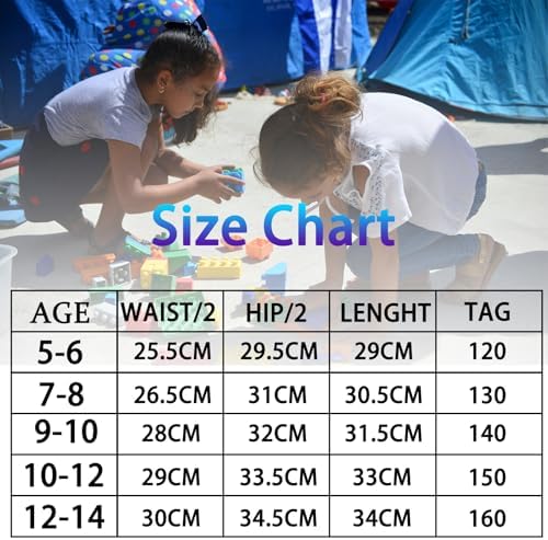 JiaYouLC 2 Pack Girls School Short Leggings Age 5-14 High Waisted Anti Chafing Under Dress Shorts Breathable Mini Pants