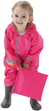 JinBei Puddle Suit For Kids Boys Girls Waterproof Suit All In One Raincoat Lightweight Hooded Portable Breathable Easy To Dry Rainsuit Rainwear For Children Toddler Baby Unisex 2-8 Years