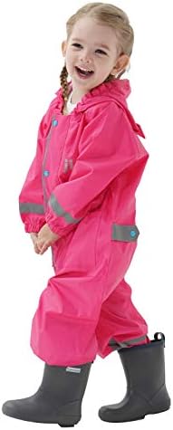 JinBei Puddle Suit For Kids Boys Girls Waterproof Suit All In One Raincoat Lightweight Hooded Portable Breathable Easy To Dry Rainsuit Rainwear For Children Toddler Baby Unisex 2-8 Years