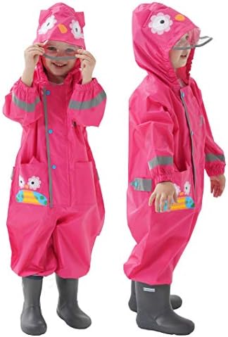 JinBei Puddle Suit for Kids Boys Girls Waterproof Suit All in One Raincoat Lightweight Hooded Portable Breathable Easy to Dry Rainsuit Rainwear for Children Toddler Baby Unisex 2-8 Years