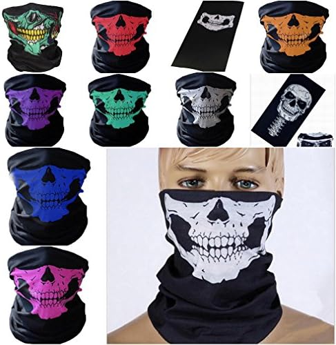 JK Home Seamless Skull Bandanas Face Mask Headband Scarf Headwrap Neckwarmer – 12-in-1 Multifunctional Outdoor Sport
