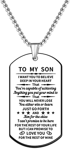 JMIMO Son Gifts Son Necklace from Dad Mun Son Birthday Gifts Graduation Christmas Inspirational Gift