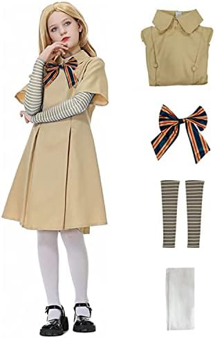 JMOCD M3gan Cosplay Costume M3gan Horror Film Megan Doll Costume Complete Set for Carnival Halloween Role Play Outfit for Women Girls Children