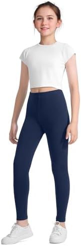 JOCMIC 3 Pack Girls Leggings Full Length Toddler Stretchy Tights Pants 5-14 Years