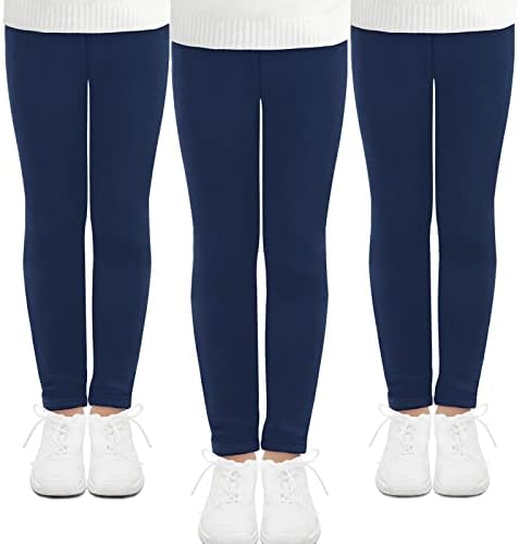JOCMIC 3 Pack Girls Leggings Full Length Toddler Stretchy Tights Pants 5-14 Years
