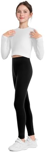 JOCMIC 5 Pack Girls Leggings Full Length Kids Toddler School Trousers Pants 5-14 Years