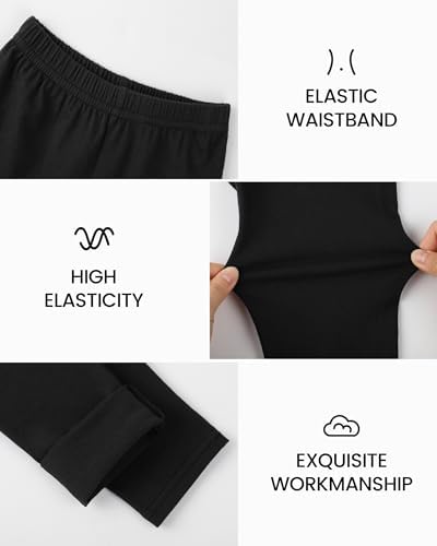 JOCMIC 5 Pack Girls Leggings Full Length Kids Toddler School Trousers Pants 5-14 Years