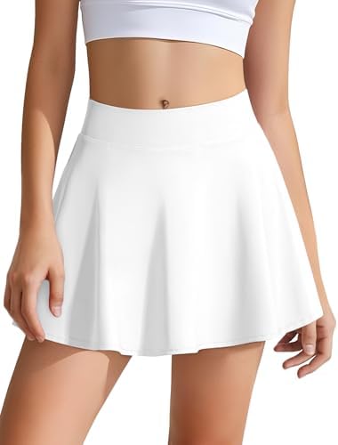 JOCMIC Girls Athletic Skort 2-in-1 Shorts Tennis Skirt with Pockets for School PE Running Sports