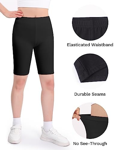 JOCMIC Girls Cycling Cotton Breathable And Safety Shorts For Summer Sports Gym Dance 3 Pack 5-12 Years
