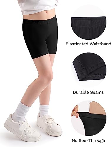 JOCMIC Girls Shorts Cotton Cycling For Teen Breathable And Safety Bike Summer Sports Gym Dance 3 Pack 5-14 Years