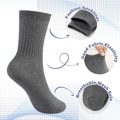 JOCMIC Kids Socks For Boys Girls Half Cushion Toddler School Sports Crew Breathable 3-13 Years