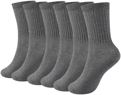 JOCMIC Kids Socks for Boys Girls Half Cushion Toddler School Sports Crew Breathable 3-13 Years