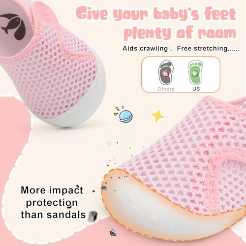 JOINFREE Baby Wide First Walking Shoes Boys Girls Barefoot Shoes Quick-Dry Kids Water Socks For Beach Swim Pool