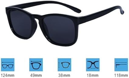 JoXiGo Sunglasses Kids Boys Girls Age 3-12 Polarized UV 400 Protection + Glasses Pouch + Eyewear Grip