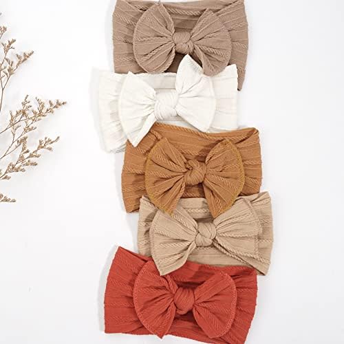 JOYOYO 12 Pcs Baby Girl Headbands Baby Bows And Headbands Soft Wide Headbands For Newborns Toddlers Nylon Headbands Baby Headbands For Girls Baby Bowknot Hairbands