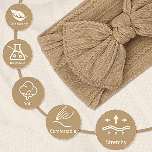 JOYOYO 12 Pcs Baby Girl Headbands Baby Bows And Headbands Soft Wide Headbands For Newborns Toddlers Nylon Headbands Baby Headbands For Girls Baby Bowknot Hairbands