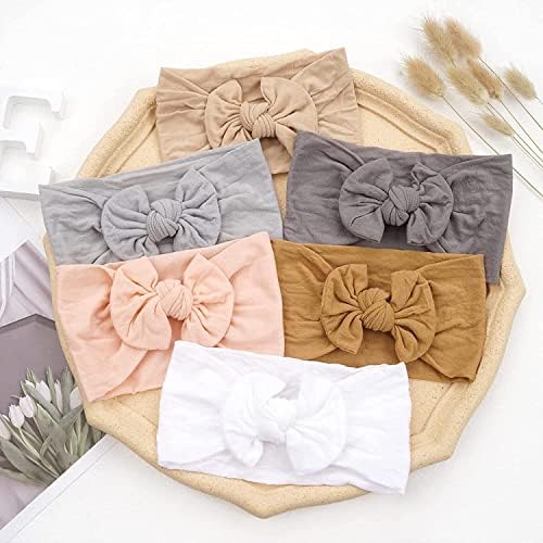 JOYOYO 12 Pcs Baby Headband For Girls Soft Stretchy Wide Nylon Headbands For Newborns Toddlers - Baby Headband & Bows Multicolor