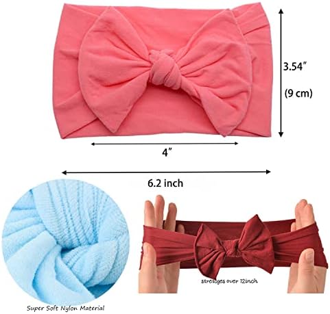 JOYOYO 16 Pcs Baby Headband For Girls Soft Wide Nylon Headbands For Newborns Toddlers - Baby Girl Headbands & Bows Multi-colored Pack