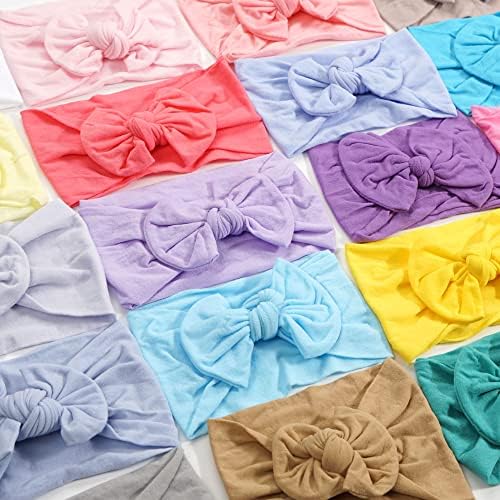 JOYOYO 16 Pcs Baby Headband For Girls Soft Wide Nylon Headbands For Newborns Toddlers - Baby Girl Headbands & Bows Multi-colored Pack