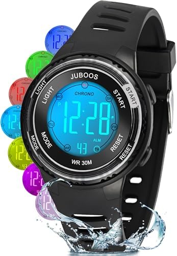 Juboos Kids Digital Watch Watches for Girls Boys Children's Waterproof Wrist Watches with Print and Colourful Lights Toddler Watch with Cat Ears for Boys Girls