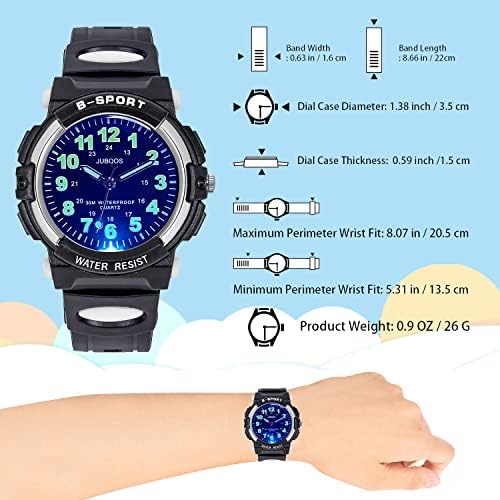 Juboos Kids Watches For Boys And Girls 7 Color Dial Waterproof Analog Quartz Watch With Soft Band Time Teaching Watch For Kids 5-16