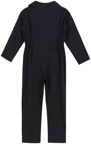 Jugaoge Boys Girls Jumpsuit Overall Mechanic Costume Long Sleeve Overalls Boiler Suit Cargo Coveralls