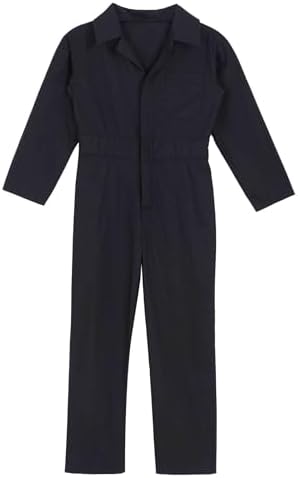 Jugaoge Boys Girls Jumpsuit Overall Mechanic Costume Long Sleeve Overalls Boiler Suit Cargo Coveralls