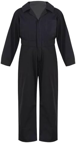 Jugaoge Boys Girls Jumpsuit Overall Mechanic Costume Long Sleeve Overalls Boiler Suit Cargo Coveralls