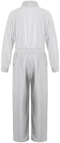 Jugaoge Girls Boys Mechanic Costume Coverall Boiler Suit Long Sleeve Overalls Jumpsuit Flight Suit Bodysuit