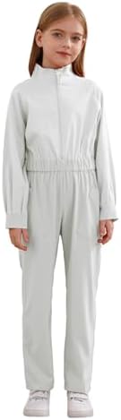 Jugaoge Girls Boys Mechanic Costume Coverall Boiler Suit Long Sleeve Overalls Jumpsuit Flight Suit Bodysuit